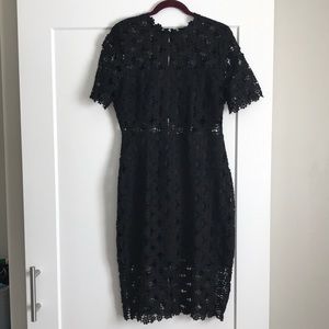 Lulus black lace midi dress